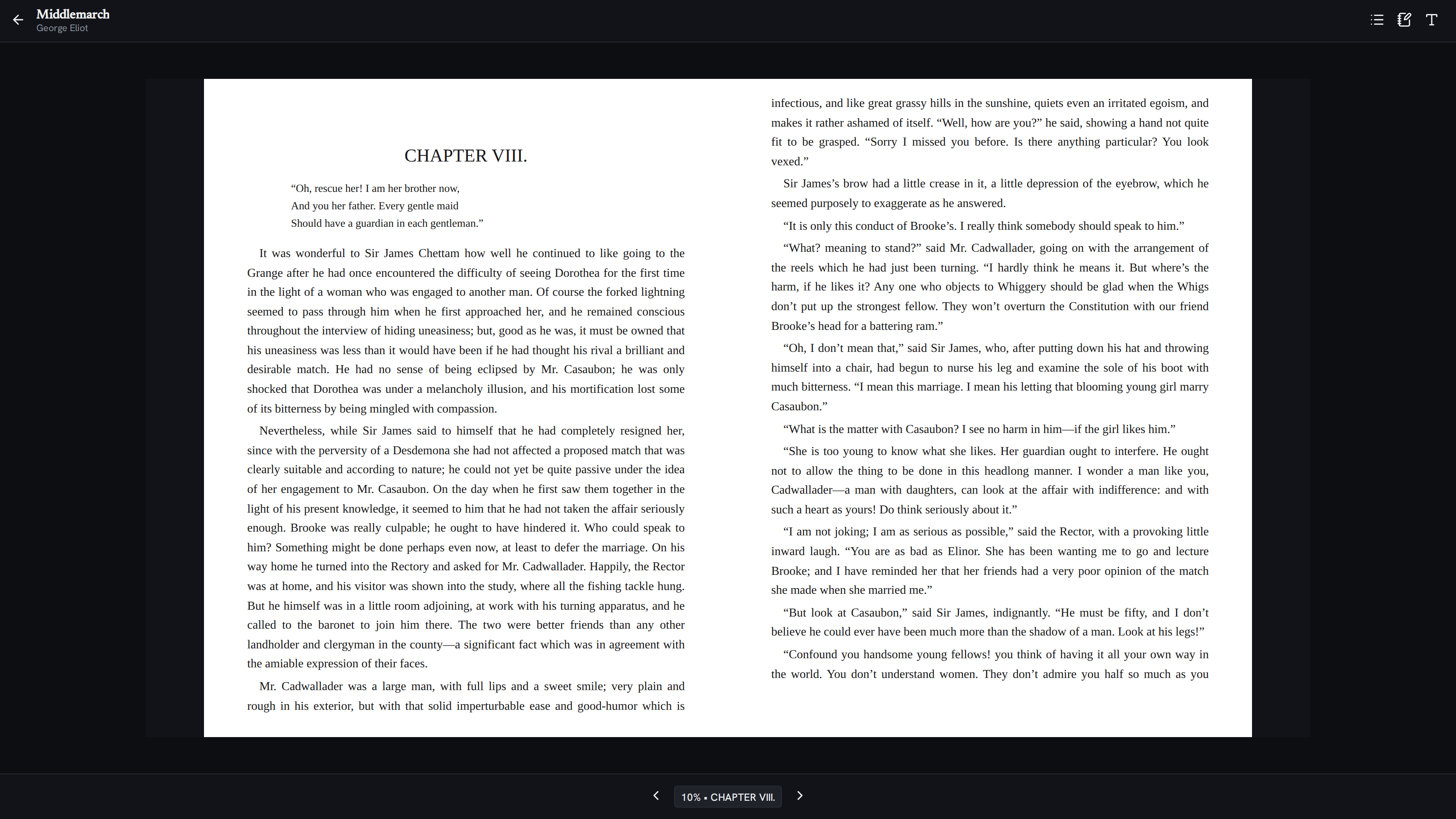 Nostos EPUB Reader desktop dark